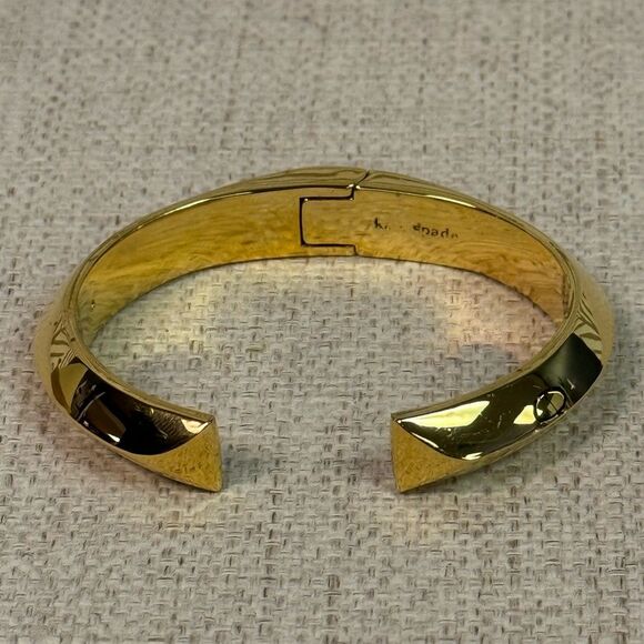 Kate Spade Gold Open Cuff Hinged Bracelet - Picture 2 of 5